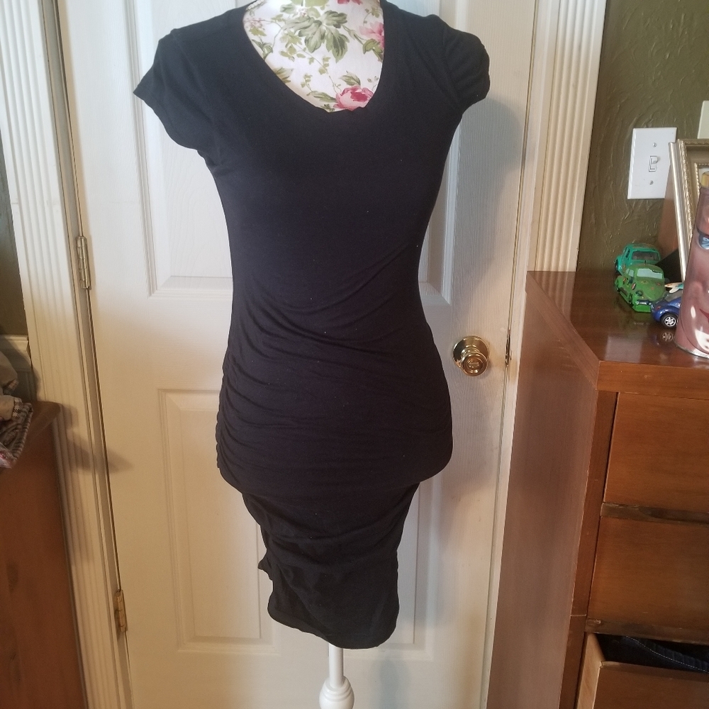 Xs black ruched dress by velvet brand
